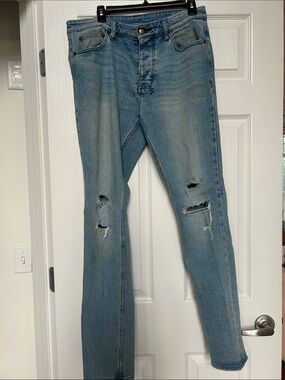 Ksubi Men's Light Blue Distressed Jeans